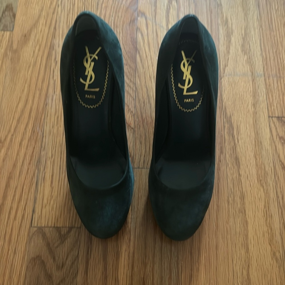YSL dark green pumps